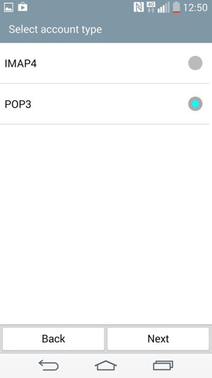Select IMAP4 or POP3 and select Next