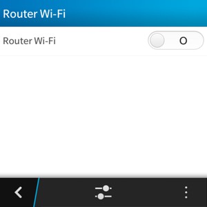 Para desactivar su punto de acceso, basta con establecer el valor de la opción Router Wi-Fi en Apagado.