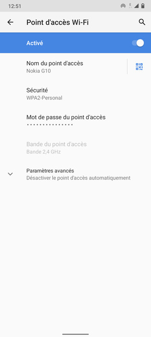 Votre téléphone est maintenant configuré pour être utilisé comme modem