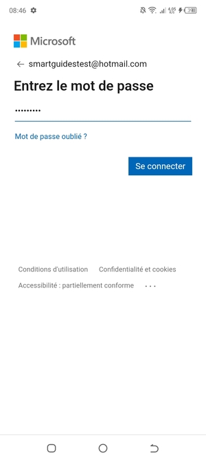 Saisissez votre Mot de passe et sélectionnez Se connecter