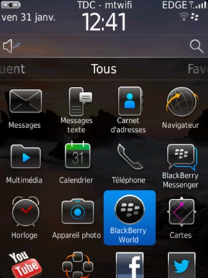 Sélectionnez BlackBerry World
