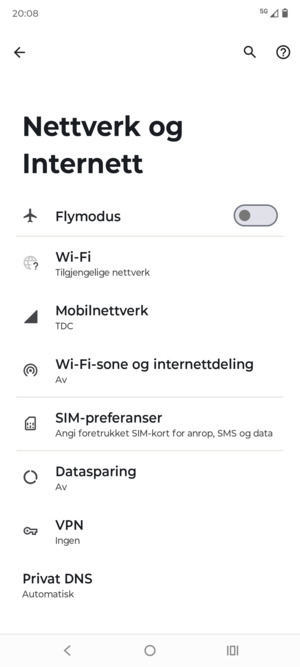 Velg Wi-Fi-sone og internettdeling