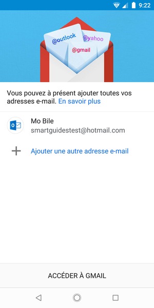 Sélectionnez ACCÉDER  À GMAIL