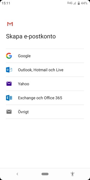 Välj Outlook, Hotmail och Live