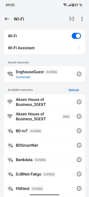 You are now connected to the Wi-Fi network