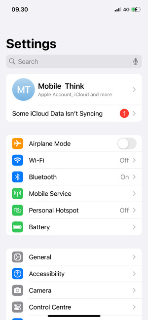 Select Apple Account, iCloud and more