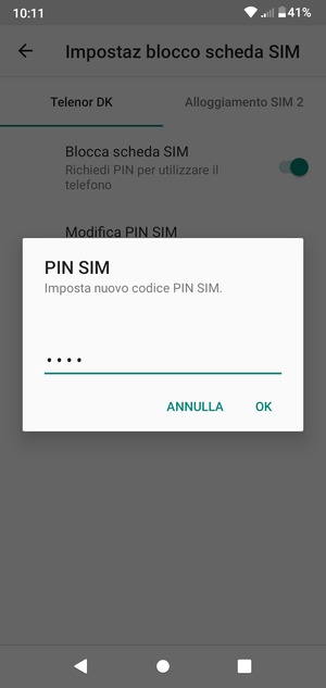 Inserisci Nuovo codice PIN SIM e seleziona OK
