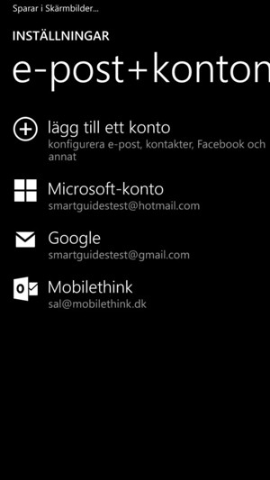 Välj lägg till ett konto