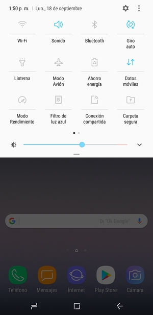 Seleccione Sonido para cambiar al modo de vibración