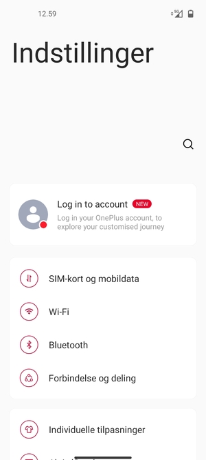 Vælg SIM-kort og mobildata