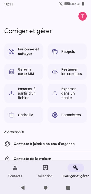 Sélectionnez Gérer la carte SIM