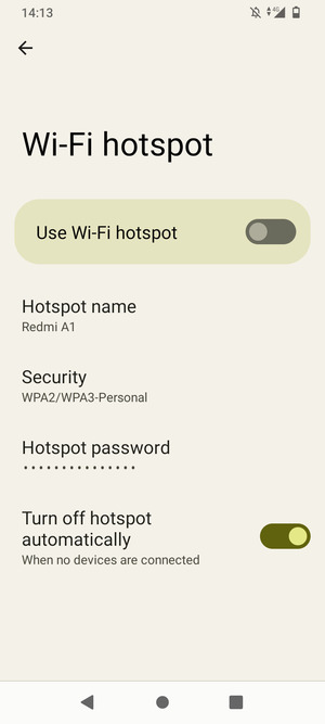 Turn Use Wi-Fi hotspot on