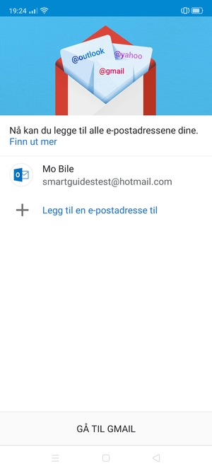 Velg GÅ TIL GMAIL