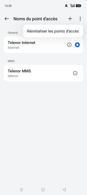 Sélectionnez Réinitialiser les points d'accès