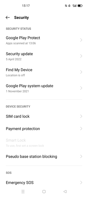 Select SIM card lock