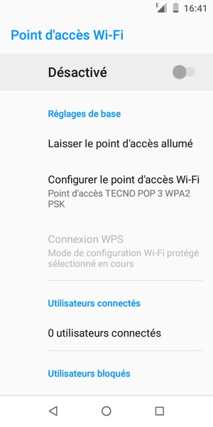 Sélectionnez Configurer le point d'accès Wi-Fi