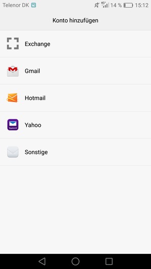 Wählen Sie Gmail oder Hotmail