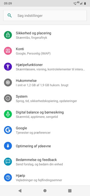 Scroll til og vælg System