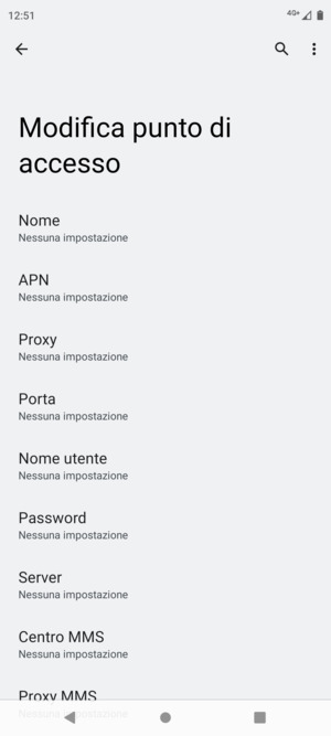 Inserisci informazioni MMS