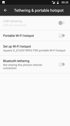 Turn Portable Wi-Fi hotspot on