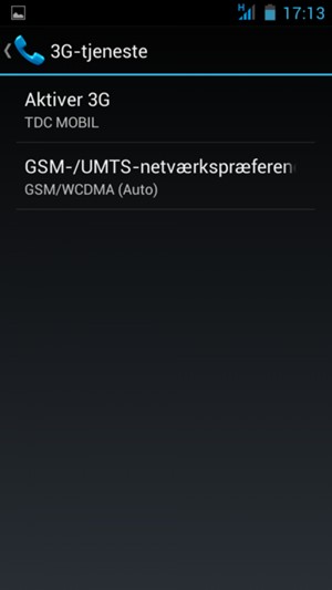 Vælg GSM-/UMTS-netværkspreferencer
