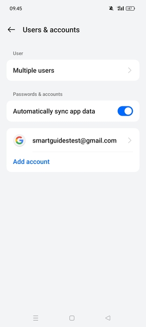 Select your Google account