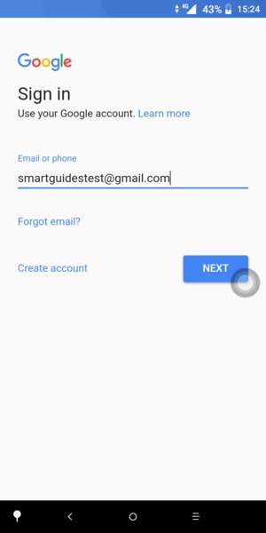 Enter your Gmail  address and select NEXT