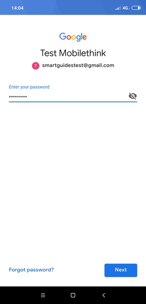 Enter your Gmail password and select Next