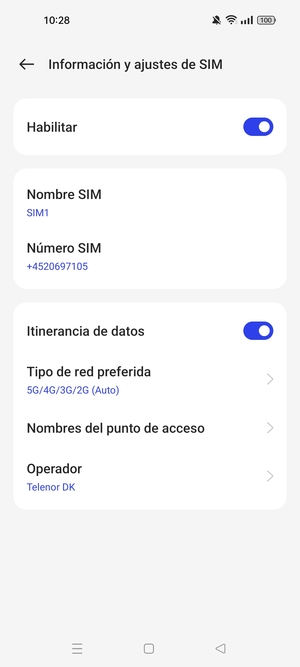 Activar o desactivar Itinerancia de datos