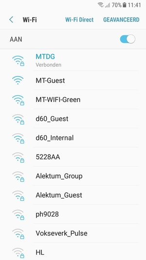 U bent nu verbonden met het WiFi-netwerk