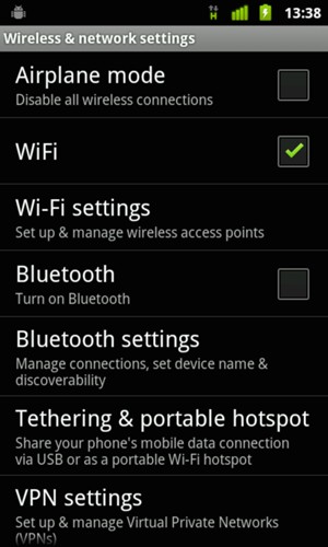 Select Wi-Fi settings
