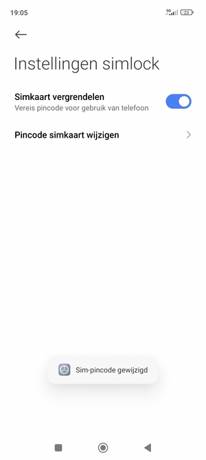 Uw Sim-pincode is gewijzigd