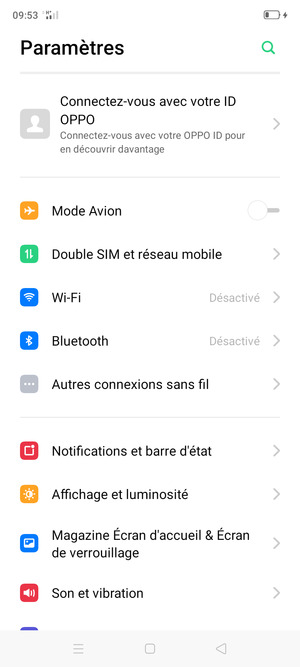 Sélectionnez Double SIM et réseau mobile