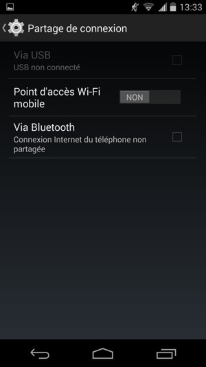 Sélectionnez Point d'accès Wi-Fi mobile