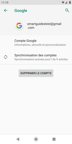 Sélectionnez Synchronisation des comptes