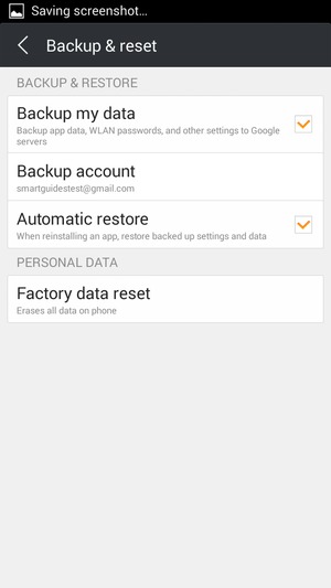 Select Backup account