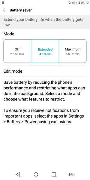 Enabling Battery saver mode will make the phone slightly more slow and the screen less bright.