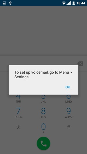 If your voicemail is not set up, select OK