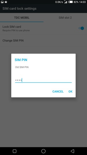 Enter your Old SIM PIN and select OK