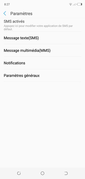 Sélectionnez Message texte (SMS)