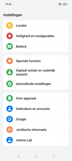 Scroll naar en selecteer Over apparaat