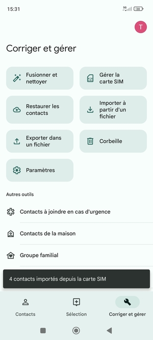 Vos contacts vont être enregistrés sur votre compte Google et dans votre téléphone lors de la prochaine synchronisation de Google.