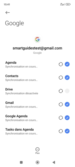 Vos informations seront synchronisées