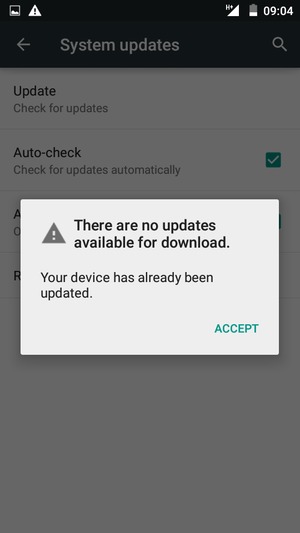 If your phone is up to date, select ACCEPT