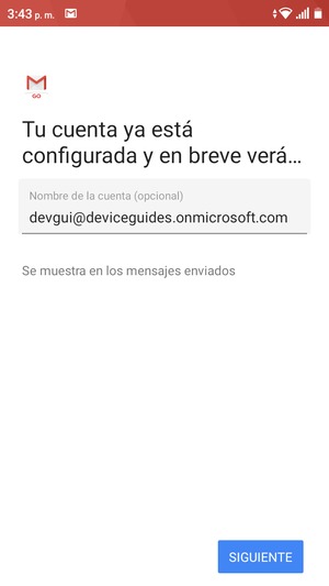 Déle a su cuenta un nombre y seleccione SIGUIENTE