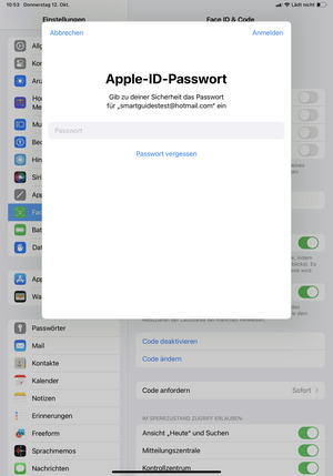 Geben Sie Ihre Apple-ID-Passwort ein und wählen Sie Anmelden