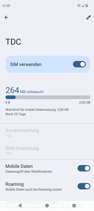 Schalten Sie Roaming an oder aus