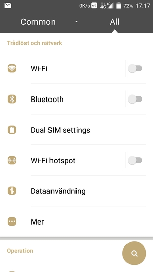 Välj Dual SIM settings