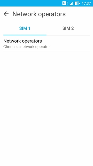 Select SIM 1 or SIM 2 and select Network operators