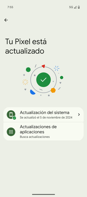 Seleccione Actualización del sistema